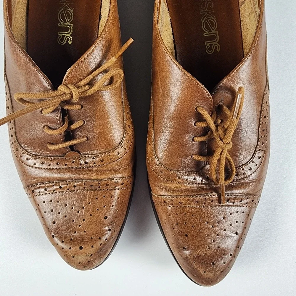 Vintage Buskens Loafers Leather Womens Brown‎ Size 6